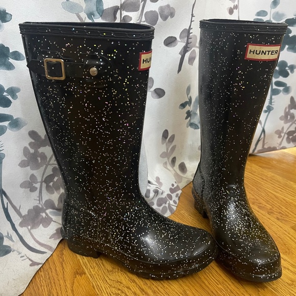 Girls HUNTER sparkle rain boots - Picture 1 of 2